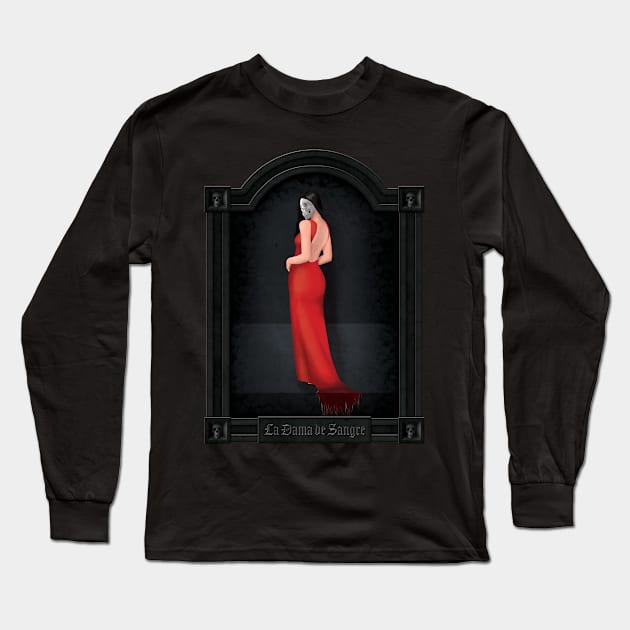 Las Damas Fatales - Lady of Blood Long Sleeve T-Shirt by patrickkingart